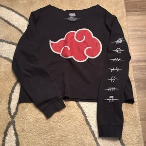 Naruto Shippuden Akatsuki Anti-Village  cropped Sweatshirt, size Large